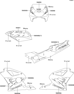 ZX400 Decals(ebony / violet)(zx400-l4)