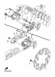 WR250X リヤ ブレーキキヤリパ