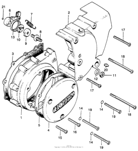 SL350 Left crankcase cover + rearcover