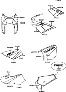 KR250 Decal(green / blue / white)