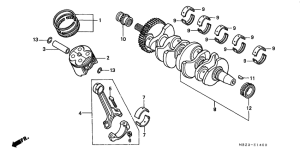 CB600F21 Crankshaft / piston