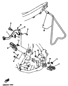 YZ125 YZ125A Support & repose pied
