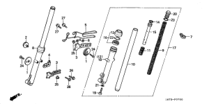 MT50F Вилка передней оси