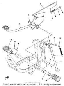 GTMXF Stand - footrest - brake pedal