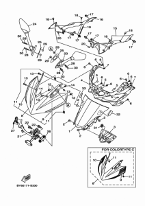 YZF-R3A Стекло ветровое