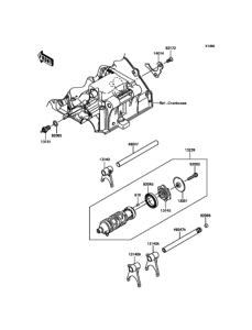 EX250 (ABS) ギヤチェンジドラム / シフトフォーク