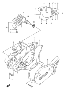 RM80 Crankcase cover - water pump