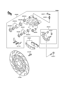 EX250 Передний тормоз
