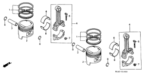 CB450S Piston / connecting rod