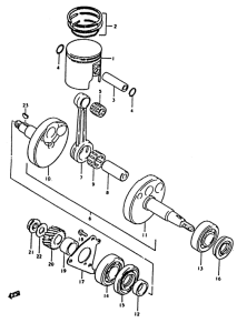 TS50 Piston-crankshaft