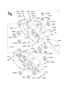 KX100 Картер двигателя