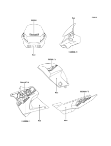 KLE500 Decals(red)(kle500-a3)