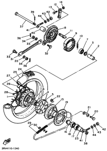 PW80 Rear wheel complete assy