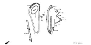 XR80R Цепь грм / натяжное устройство
