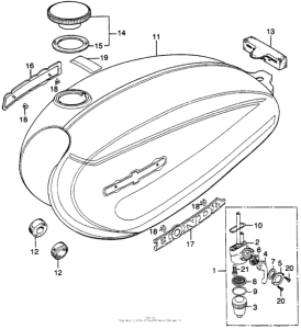 CL125 Fuel tank + fuel valve