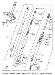 YZ80N Передняя вилка