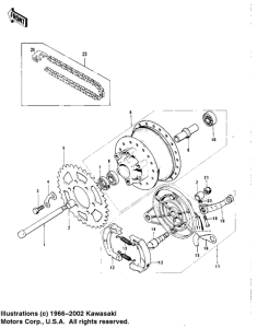  Rear hub / brake / chain