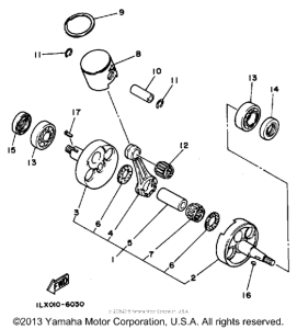 YZ125S Коленчатый вал и Поршень