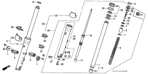 VFR750F Вилка передней оси