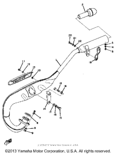 YZ80B Выхлопная система
