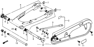 CB750 Swingarm + chain case