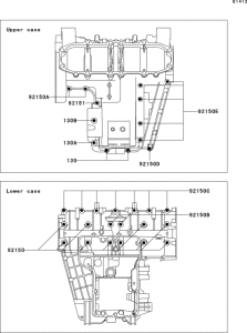 ZX600 Болты крепления картера