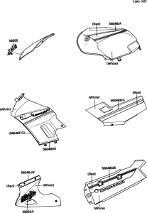 EX250 Decals(white)(ex250-f3)