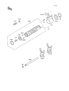 ZX500 Валы и вилки переключения передач