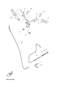 XN150 Steering handle. cable