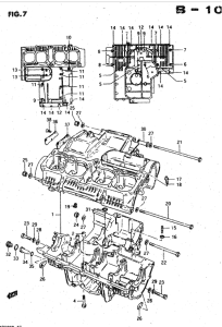 GSX750 Картер двигателя