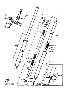 XV400 Front fork assy(ur silv