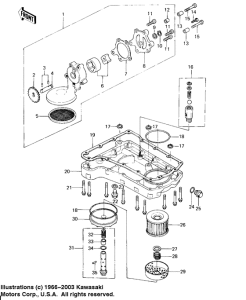 KZ650 Oil pump / oil filter / oil pan