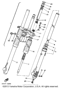 XT250K Передняя вилка