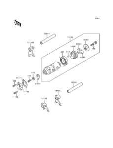 KH125 Валы и вилки переключения передач