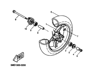 YQ100 Переднее колесо