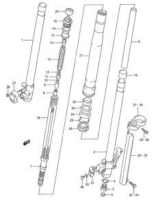 RM250 Передняя вилка
