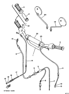 DT50MX Steering handle. cable