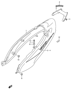 GSX600 Обтекатель задний