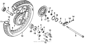 CB400 Cb40ti rear wheel