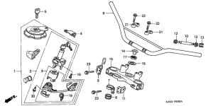 CRM125R Handle pipe / top bridge