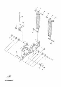YP125RA Задний рычаг и подвеска