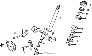 CB400 Steering stem + horn