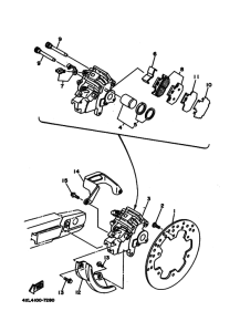 WR250Z Задний суппорт