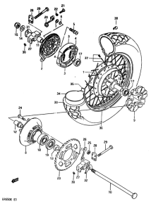 GR650 Rear wheel complete assy