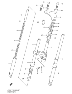 JR50 Вилка передней оси