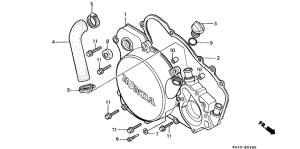 CR125R Крышка картера правая