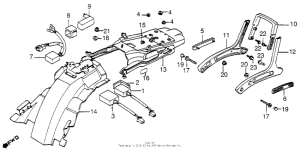 VF1100C Rear fender + spark unit