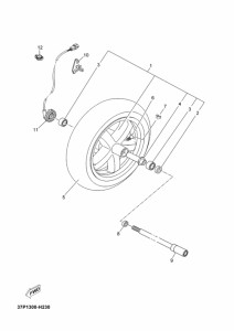 YP250R Переднее колесо