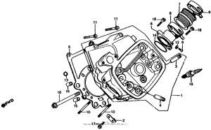 CX650 Левая головка цилиндров