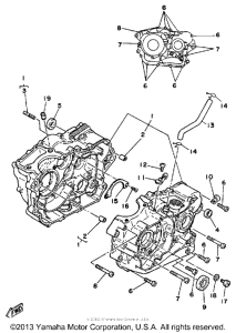 XT350N Картер двигателя